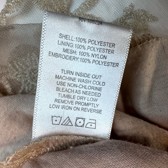 Indigo Soul Beige Sheer Knit Lace Hem Tunic Top | 2XL - Picture 14 of 14